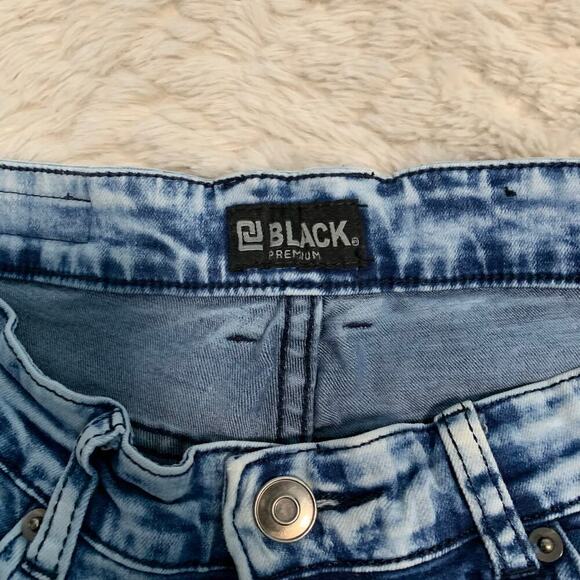 Black Premium Skinny Flex Acid Washed Jeans - Picture 9 of 10
